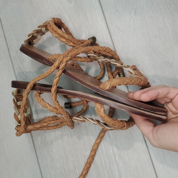 Zimmermann Womens Link Weave Tie Leather Gladiator Flats Sandals sz 36 US 5.5 - Picture 9 of 15